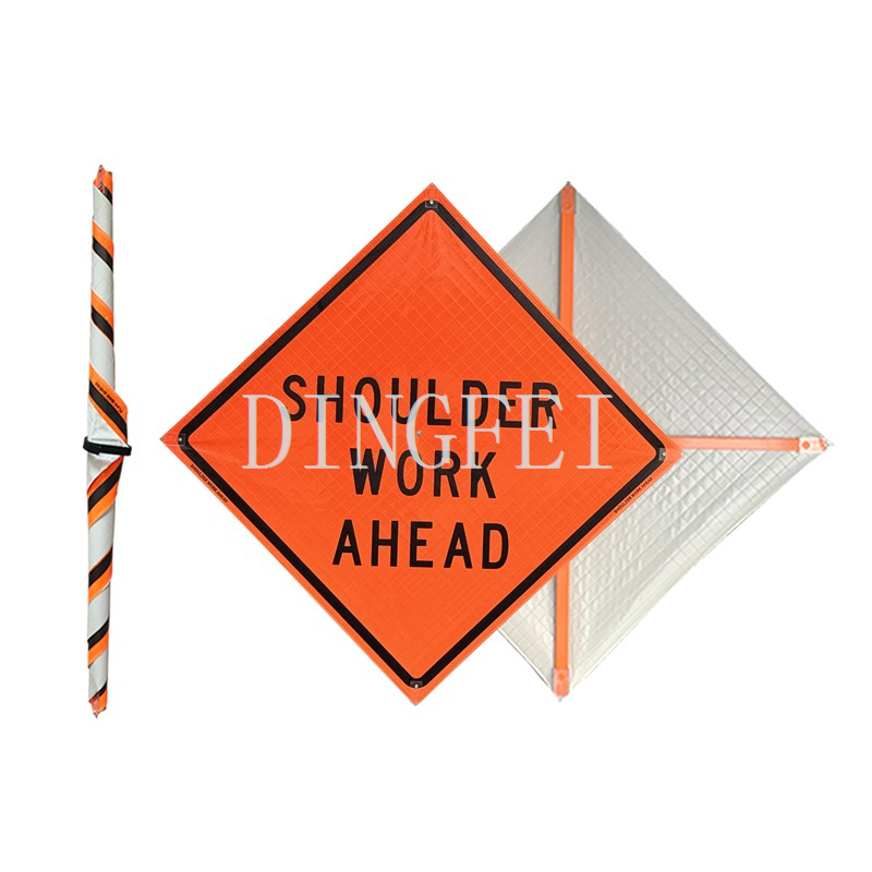 Shoulder Work Ahead Roll Up Traffic Sign