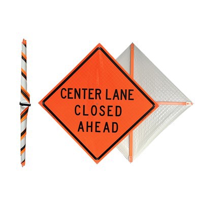 Karreġġjata taċ-Ċentru Magħluqa Ahead Roll Up Sinjali